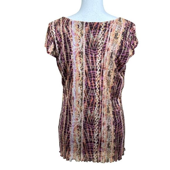 Vintage babydoll top, brown/cream, medium, Y2K, bohemian, concert, Indie sleaze - Picture 3 of 5